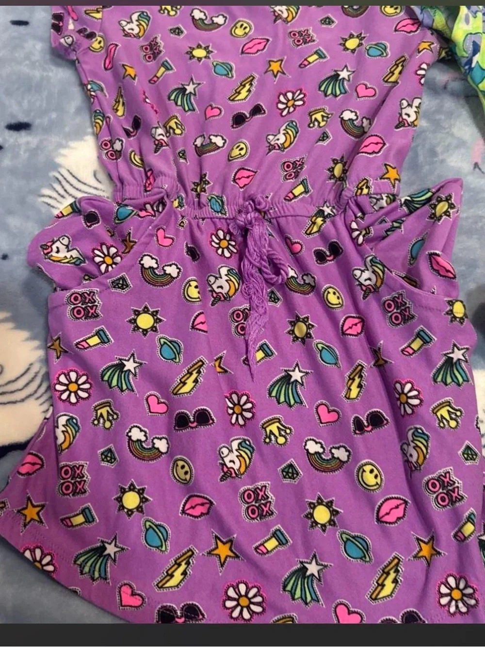 Girls' Purple Floral & Lime Green Flower Print Dresses - Set of 2
